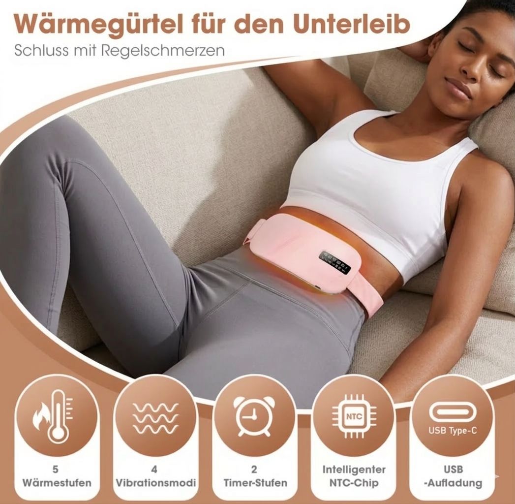 Tectora Perioden-Wärmegürtel – Sanfte Wärme & Vibration für den Unterleib